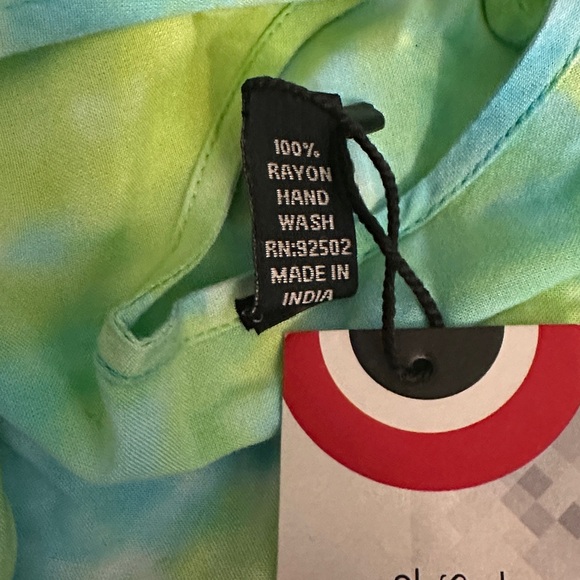 Medium Sacred Threads Tie-Dye Top in Blue and Green. 223122/1. CL/GR02 - Picture 4 of 4